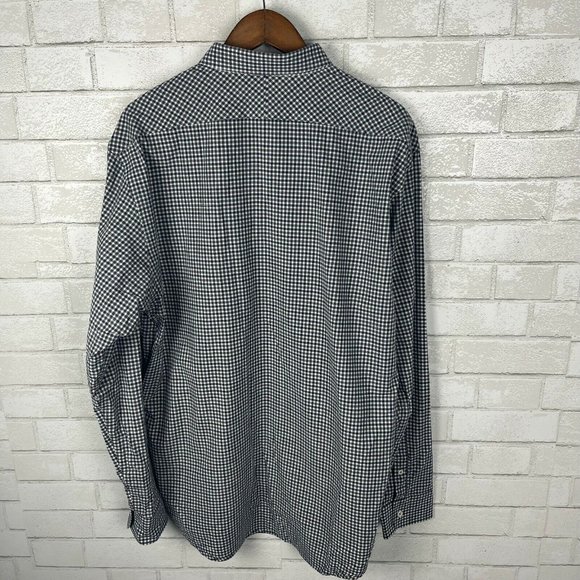 Mens XXL Billy Reid Standard Cut Blue Gray Check Long Sleeve Button Front Shirt - Picture 4 of 8